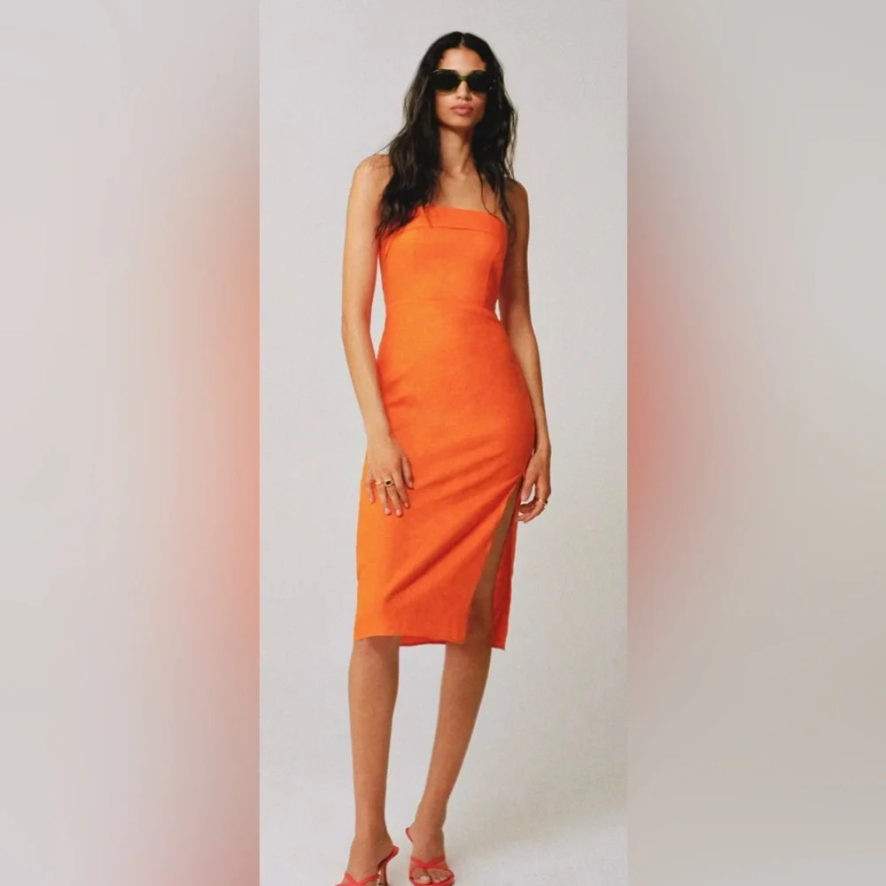 Mango Strapless linen dress - Picture 7 of 11
